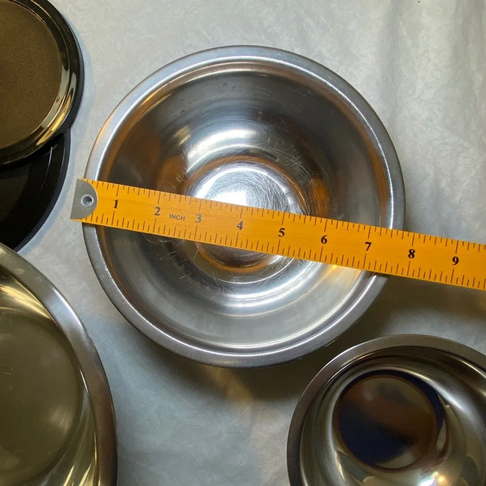 WHISKO Stainless Steel Mixing Bowl‎ Set 4 Bowls 2 Lids Nesting Kitchen Prep